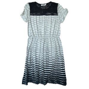 NWT Oxygen Women's Dress Size M Black White Dark Fairy Mesh Grunge Dark Academia
